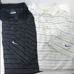 Lot of 2 Nike Golf Dri Fit Mens Polo Golf Shirts
